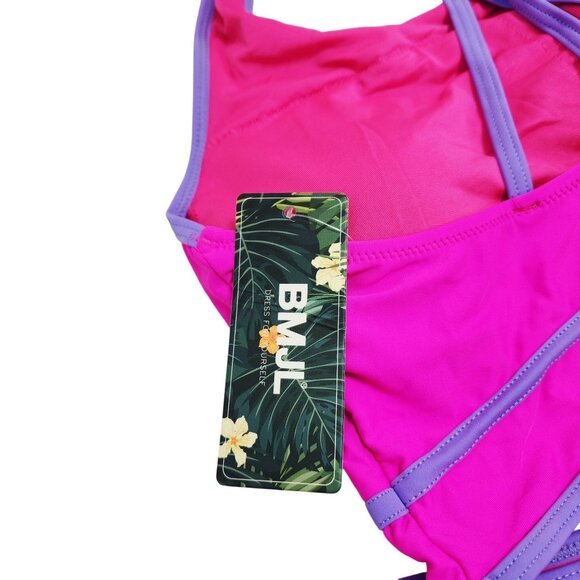 Two-Piece Bikini Set Swimsuit Crisscross Back Design High Waist Bottoms Size L - Picture 6 of 6